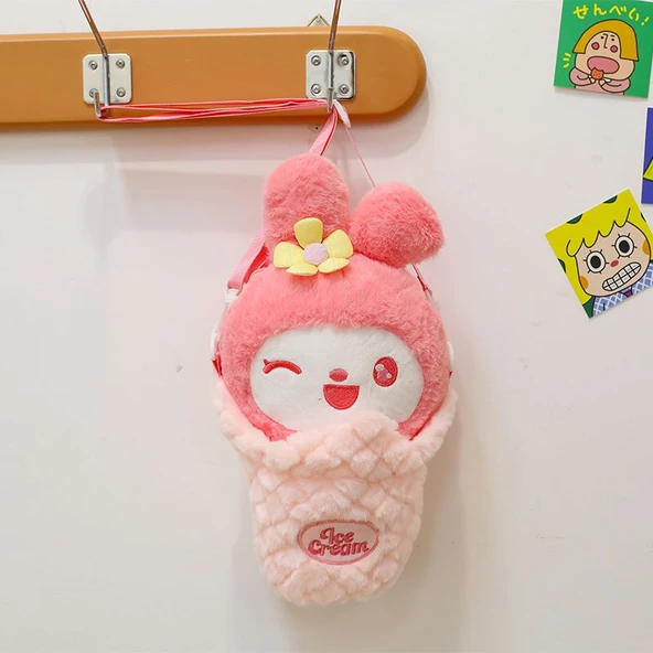 Pembe Dondurma Peluş Çanta - 26cm