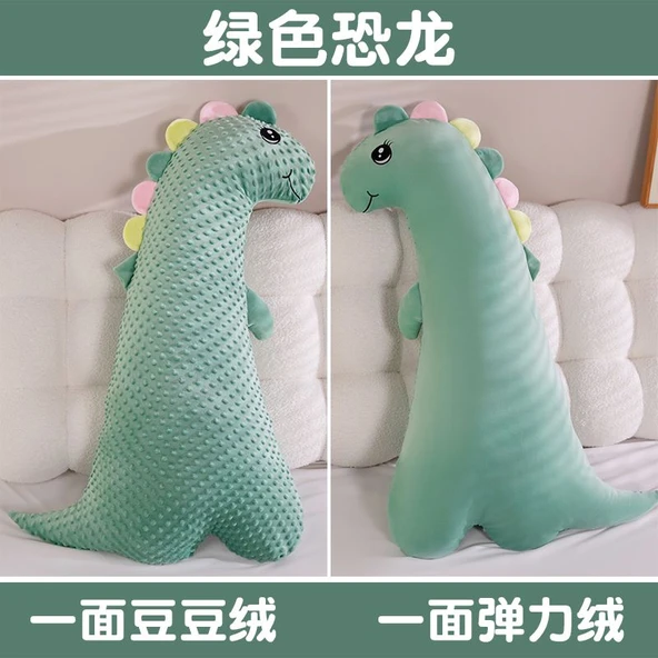 Dou Dou Kadife Dinozor Peluş Yastık - Yeşil 85cm