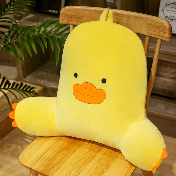 Çizgi Film Peluş Bel Destek Yastığı - Küçük Sarı Ördek 40*60cm
