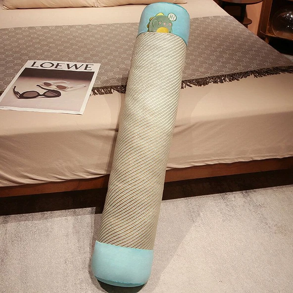 Dinozor Desenli Uzun Peluş Yastık - 115cm