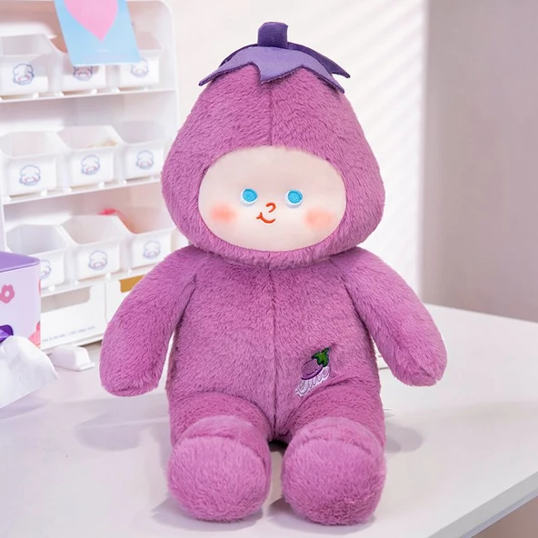 Sebze Bebek Serisi Patlıcan Peluş Oyuncak - 50cm