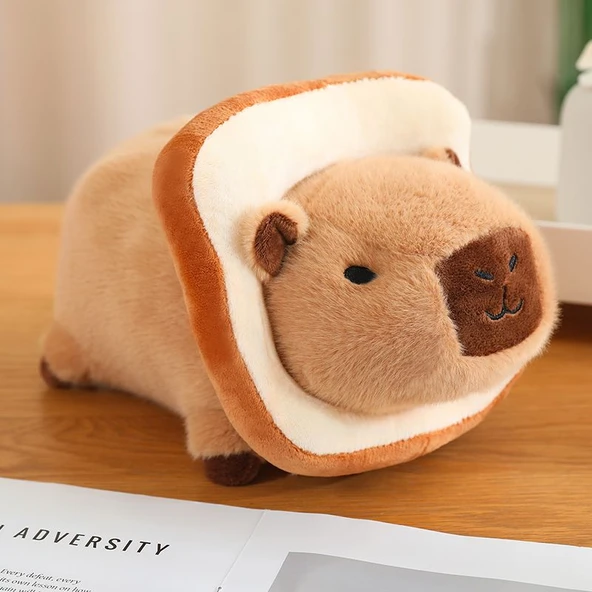 Dönüşen Kapibara Peluş Oyuncak - Ekmek - 25cm