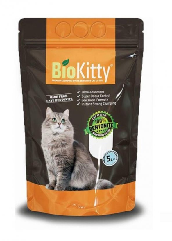BioKitty Marsilya Sabunlu Tozsuz İnce Taneli Topaklanan Kedi Kumu 5 Lt