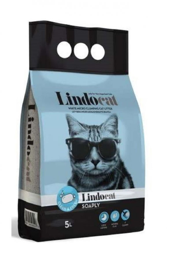 Lindo Cat Prestige Soaply Sabun Mavi İnce Taneli Kedi Kumu 5 Lt