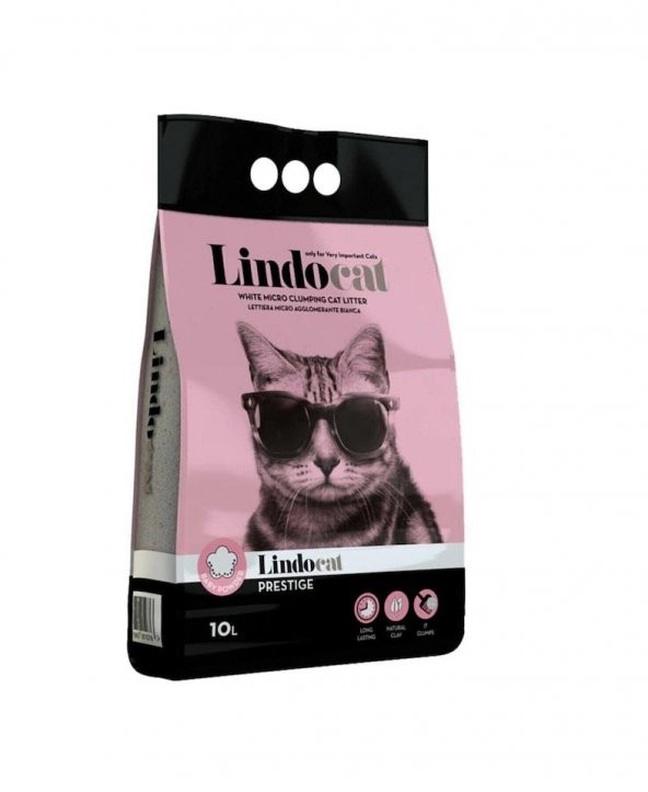 Lindo Cat Prestige Baby Powder Pembe İnce Taneli Kedi Kumu 10 Lt