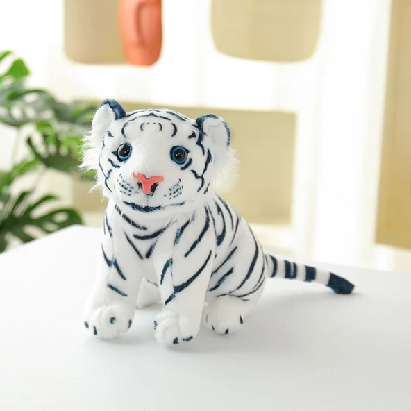 Beyaz Kaplan Peluş Oyuncak Bebek - 60cm