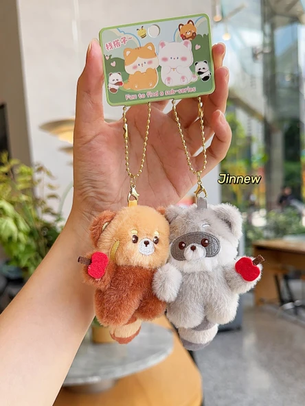 Manyetik Peluş Anahtarlık - Vantuzlu Ayı - 8cm