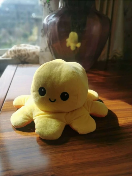 Çift Taraflı Ahtapot Peluş Oyuncak Bebek Uyku Yastığı - Mavi + Yeşil - 40cm - Resim 7