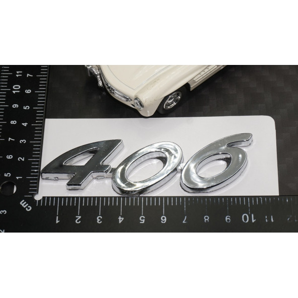 Peugeot 406 Bagaj 3M 3D Krom ABS Logo Amblem - 6
