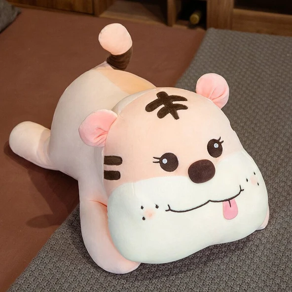 Sevimli Kaplan Peluş Yastık - Pembe - 50cm