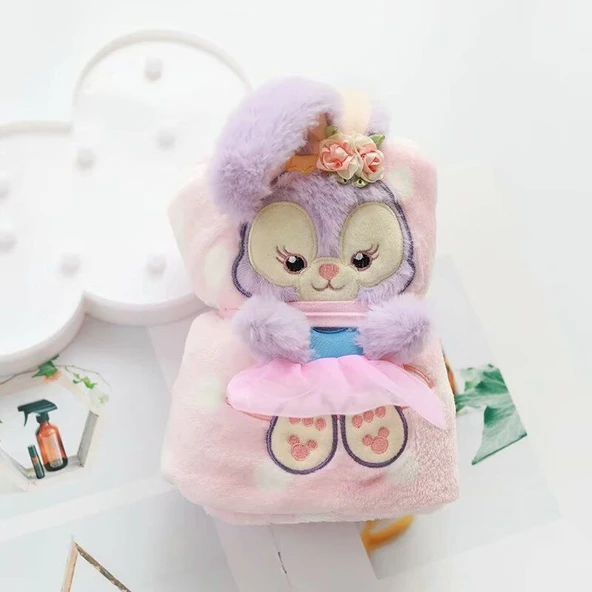 Pembe Peluş Sarılabilir Battaniye - 1*0.75m
