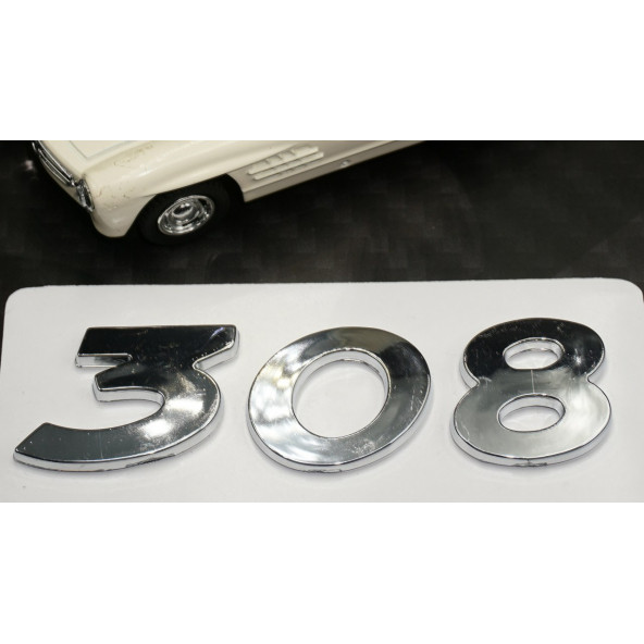Peugeot 308 Bagaj 3M 3D Krom ABS Logo Amblem - Resim 4