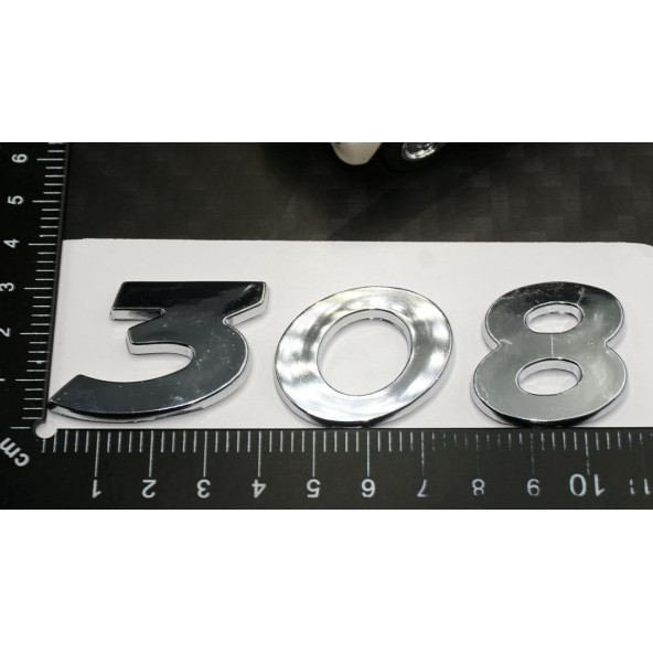 Peugeot 308 Bagaj 3M 3D Krom ABS Logo Amblem - Resim 6