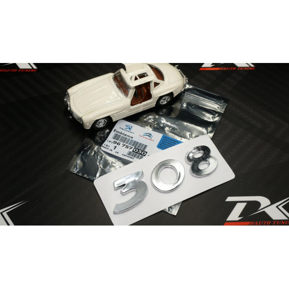 Peugeot 308 Bagaj 3M 3D Krom ABS Logo Amblem - Resim 8