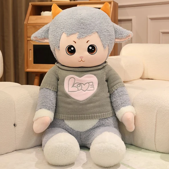 Gri Kazaklı Ruyi Koyun Peluş Oyuncak - 100cm
