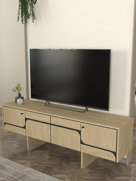 Dekorister Lava Tv Sehpası Rota - Antresit 150cm - 5