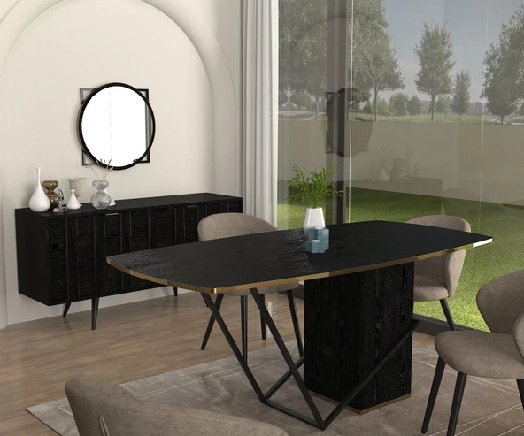 Dekorister Drada Yemek Masası Senkronsiyah 180cm - 4