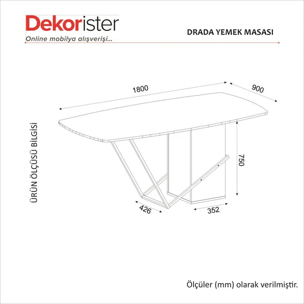 Dekorister Drada Yemek Masası Senkronsiyah 180cm - 8