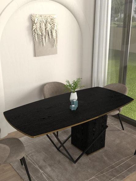 Dekorister Drada Yemek Masası Senkronsiyah 180cm - 2