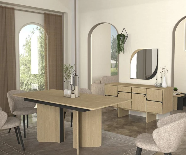 Dekorister Lava Yemek Masası Rota - Antrasit 180cm - 4