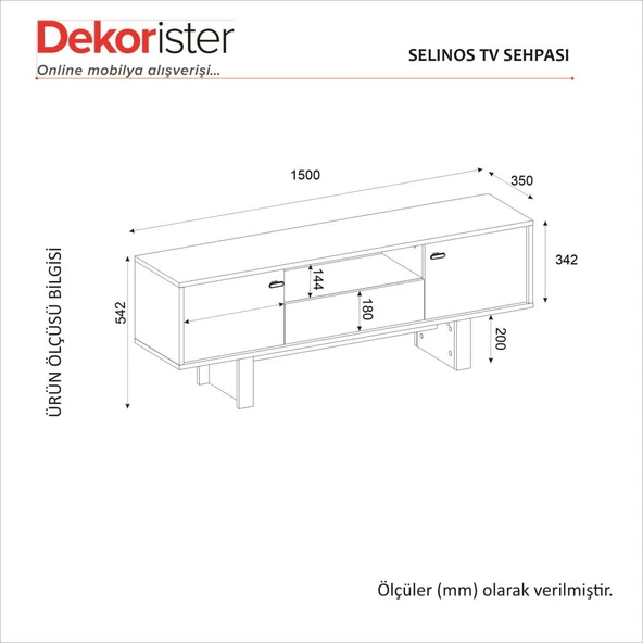Dekorister Selinos Tv Sehpası Kumtaşı - Rota 150cm - 8