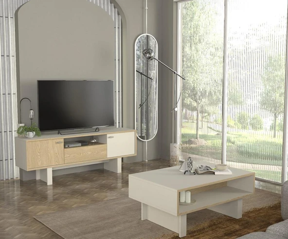 Dekorister Selinos Tv Sehpası Kumtaşı - Rota 150cm - 4
