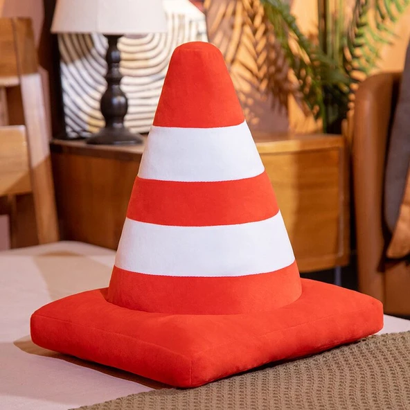 Çizgi Film Yol Bariyeri Peluş Yastık - Yol Bariyeri - 70cm