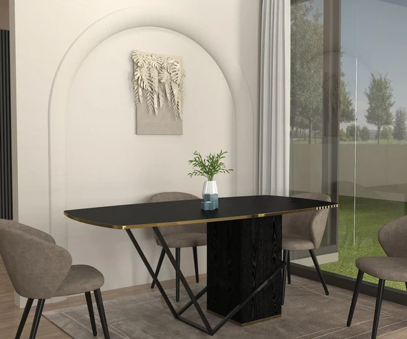 Dekorister Drada Yemek Masası Senkronsiyah 180cm - 3