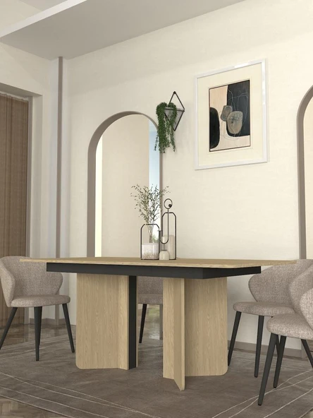 Dekorister Lava Yemek Masası Rota - Antrasit 180cm - 3