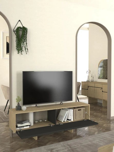 Dekorister Lava Tv Sehpası Rota - Antresit 150cm - 4