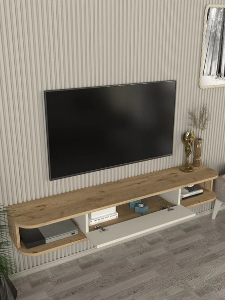 Dekorister Cross Tv Sehpası Sepet - Kumtaşı 150 cm - 3