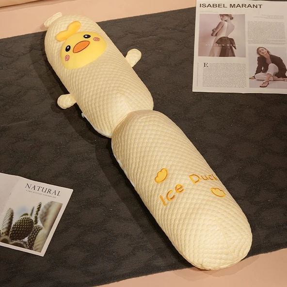 Çizgi Film Dondurma Çubuklu Uyku Yastığı Peluş Oyuncak - Ördek 80cm