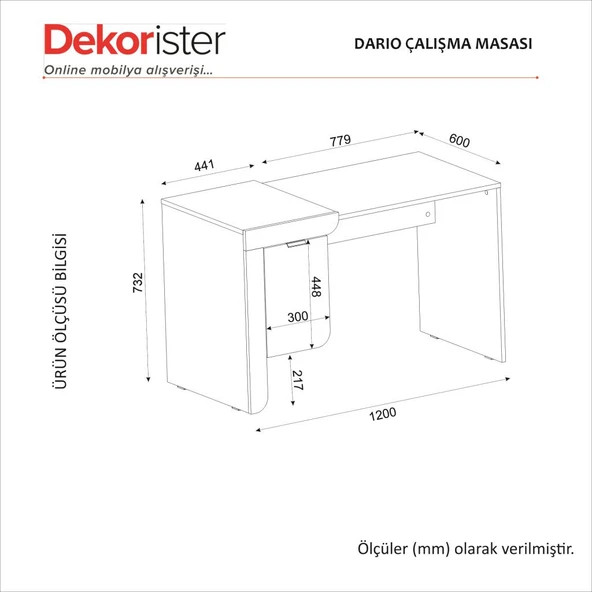 Dekorister Dario Çalışma Masası Sepet - Beyaz - 8