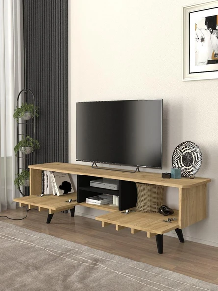 Dekorister Gemma TV Sehpası Sepet - Siyah - 3