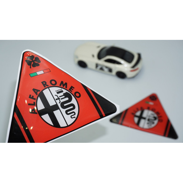 DK Tuning Alfa Romeo Yonca Logo Yan Çamurluk 3D Kırmızı Damla Logo Amblem Seti