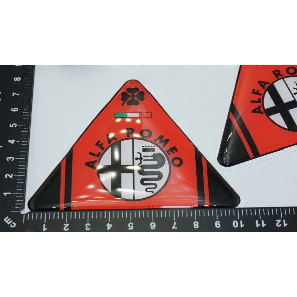 DK Tuning Alfa Romeo Yonca Logo Yan Çamurluk 3D Kırmızı Damla Logo Amblem Seti - 5