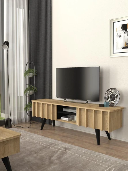 Dekorister Gemma TV Sehpası Sepet - Siyah