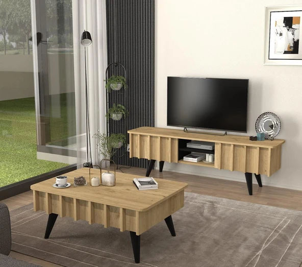 Dekorister Gemma TV Sehpası Sepet - Siyah - 4