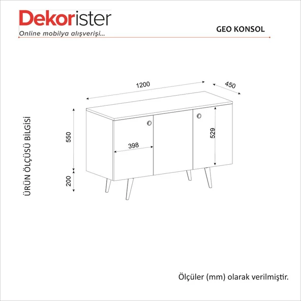 Dekorister Geo Konsol Beyaz - Sepet - 8