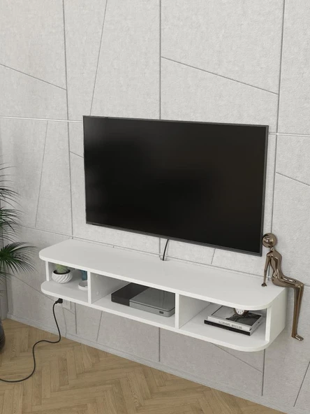 Dekorister Bask Tv Sehpası Beyaz 120 cm - 3