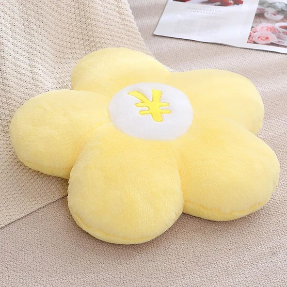 Peluş Oyuncak Yastık - Sarı - 50x50cm