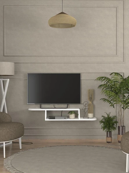 Dekorister Macros Tv Sehpası Beyaz 120 cm - Resim 2