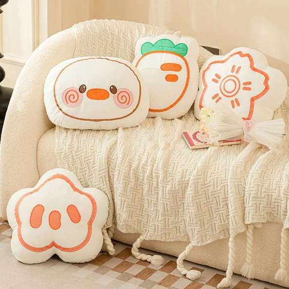 Çiçek Tasarımlı Dekoratif Peluş Yastık - 2