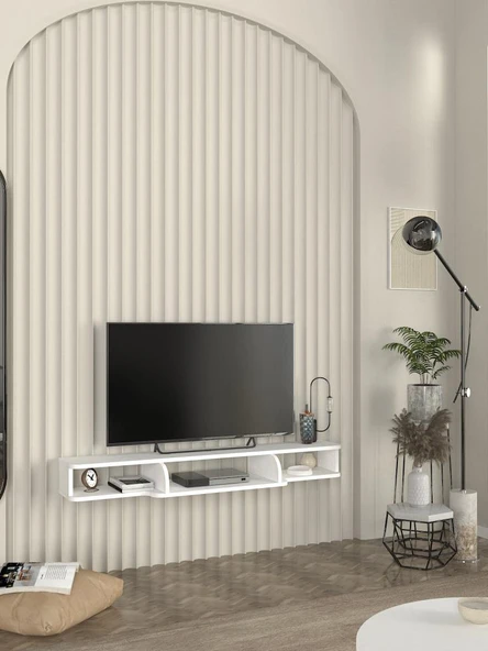Dekorister Leppo Tv Sehpası Beyaz 135 cm - 4