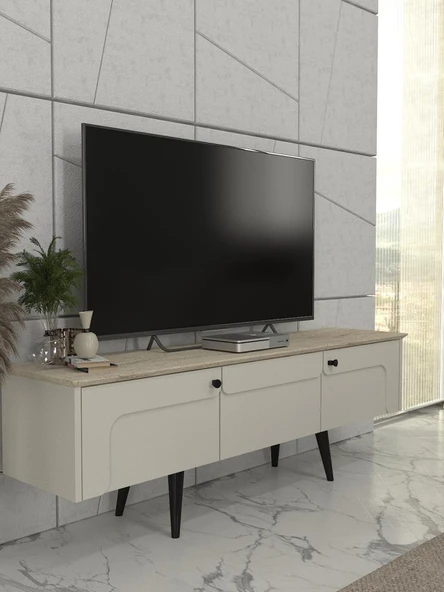 Dekorister Sevilla Tv Sehpası Kumtaşı - Traverten 150cm