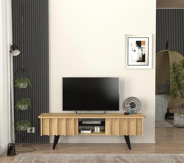 Dekorister Gemma TV Sehpası Sepet - Siyah - 2