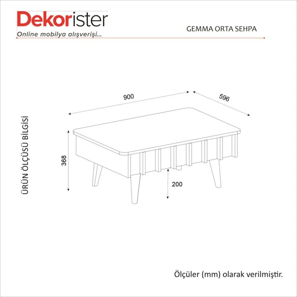 Dekorister Gemma Orta Sehpa Sepet - Siyah - 8