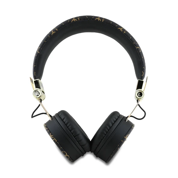 GUESS KULAK ÜSTÜ BLUETOOTH KULAK ÜSTÜ PU DESENLİ METAL ÜÇGEN LOGOLU SİYAH - 3