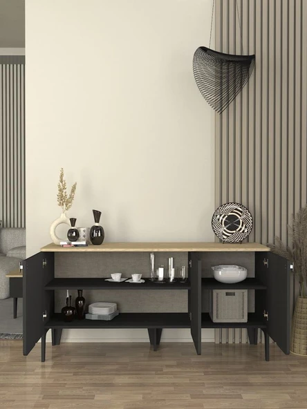 Dekorister Pedro Konsol Antrasit - Rota 150cm - 3