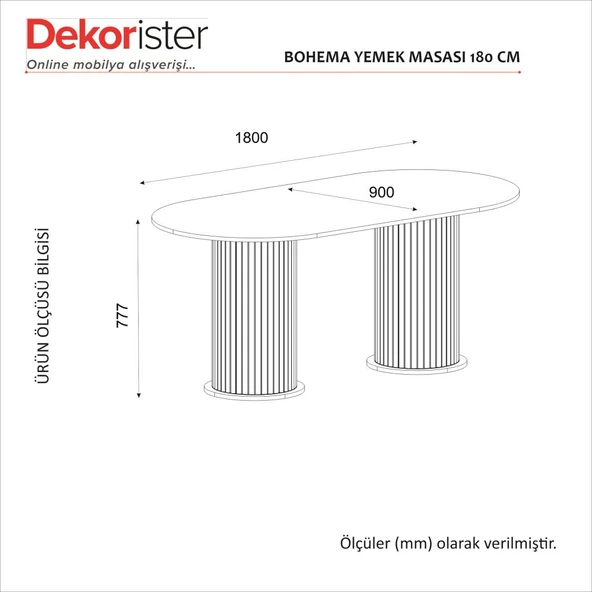 Dekorister Bohema Yemek Masası Aytaşı - Sepet 180cm - 7